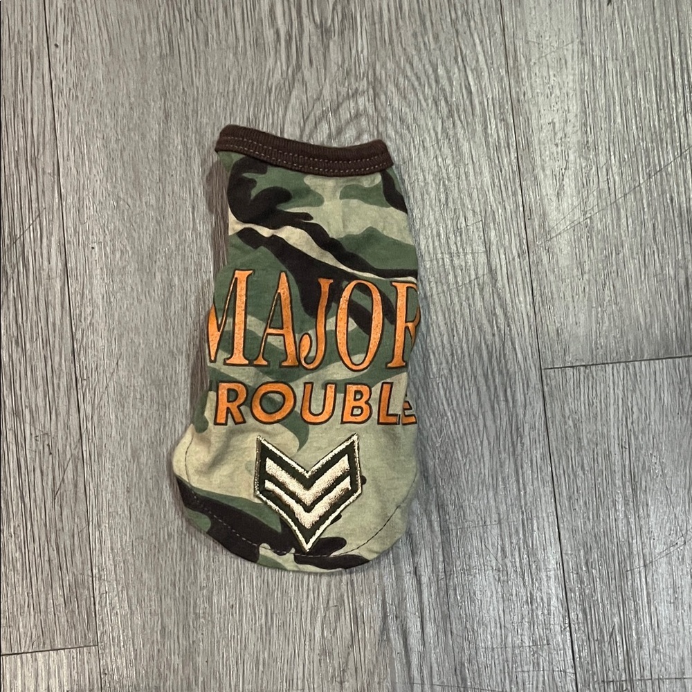 Camo dog tank top in XXS! A little brown from 
Fabric ! Washed never used